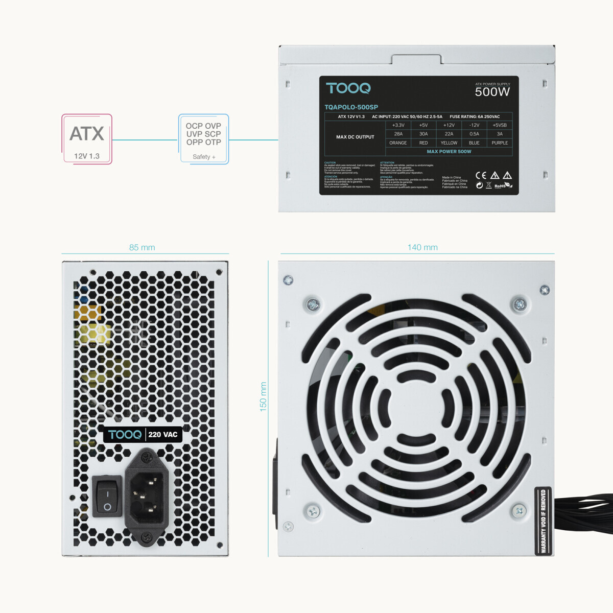 Alimentation électrique 500W TooQ Apolo (TQAPOLO-500SP) - photo 7