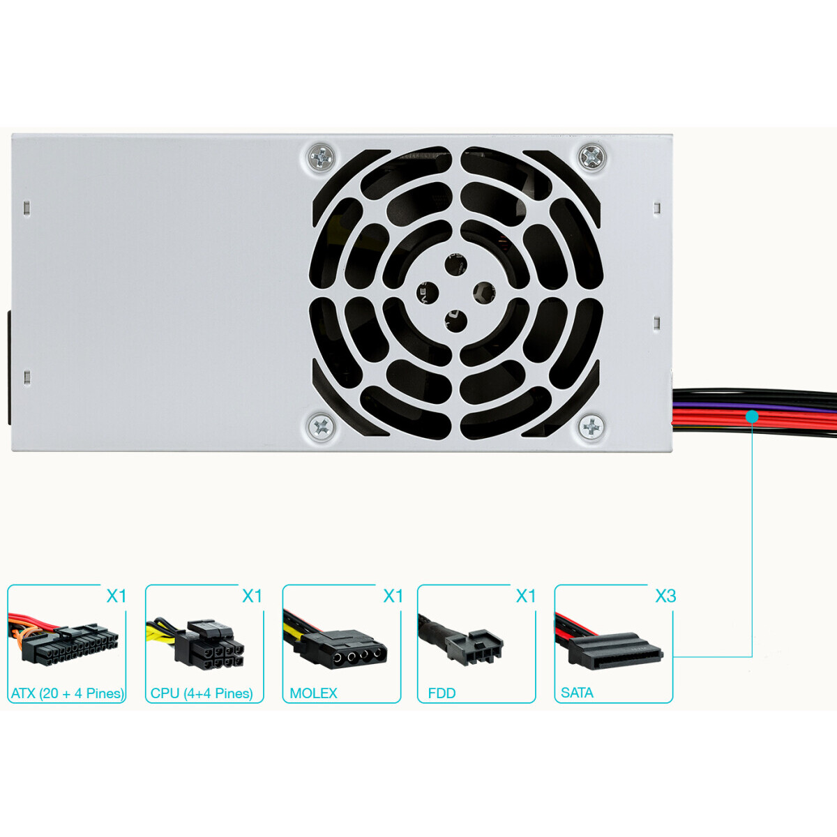 Alimentation électrique 500W TooQ Ecopower II TFX (TQEP-TFX500S-O) OEM - photo 3