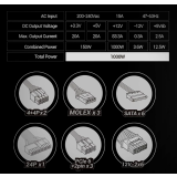 Alimentation électrique 1000W Mars Gaming MPB1000PSIW