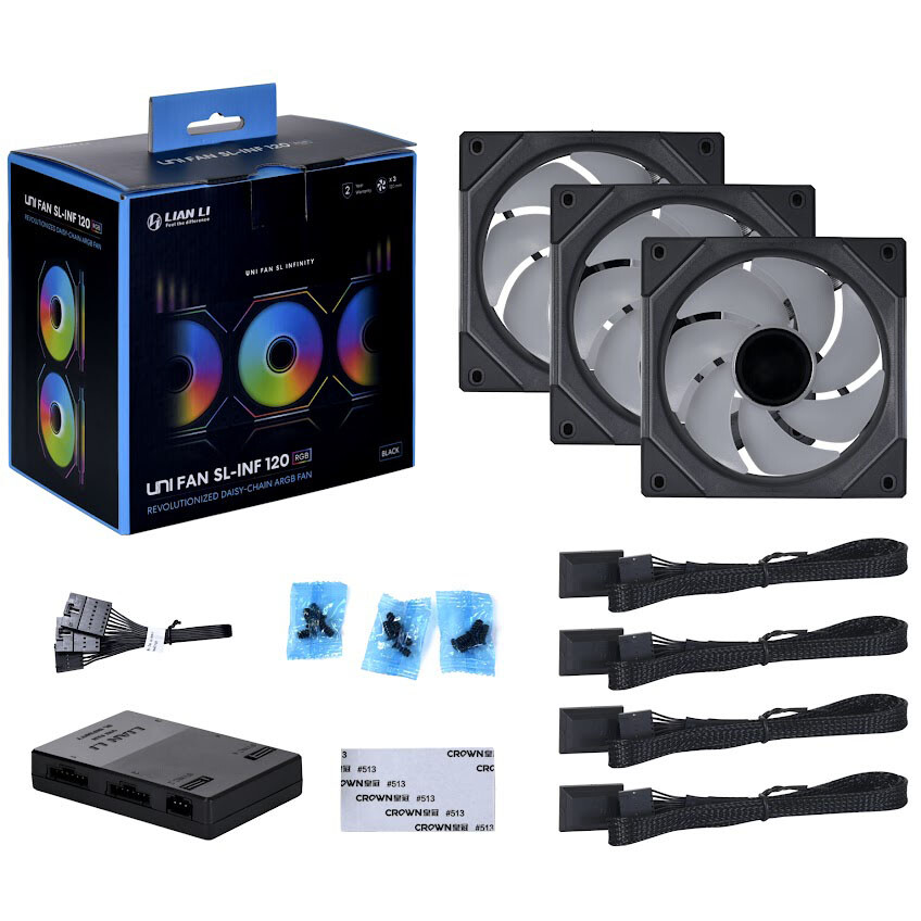 Ventilateur pour boîtier Lian Li UNI Fan SL Infinity 120 Black (3 pcs) - G99.12SLIN3B.00/G99.12SLIN3B.R0 - photo 8