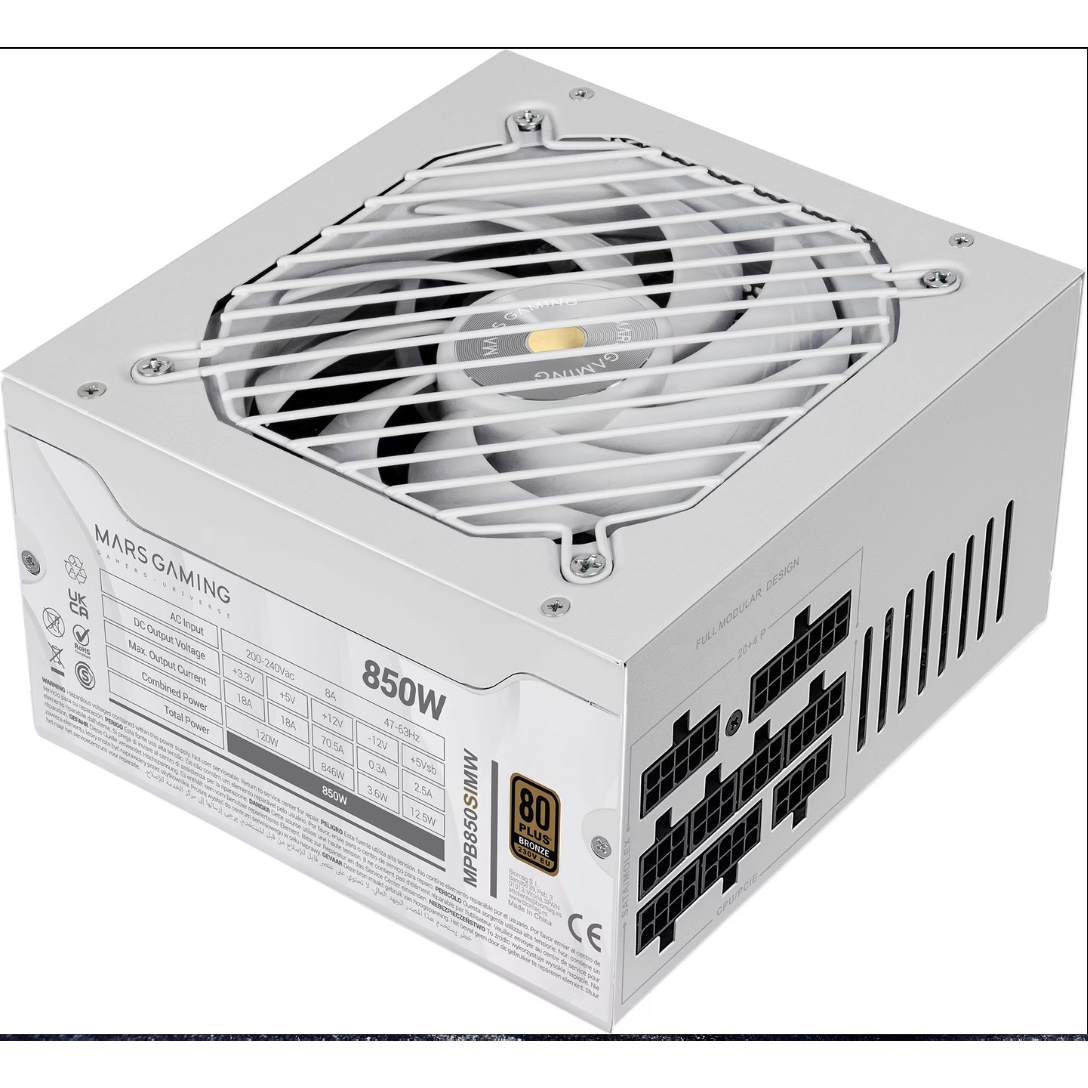 Alimentation électrique 850W Mars Gaming MPB850SIMW