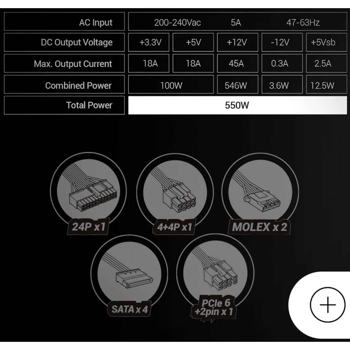 Alimentation électrique 550W Mars Gaming MPB550SI - photo 5