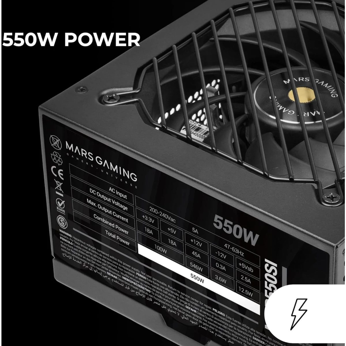 Alimentation électrique 550W Mars Gaming MPB550SI - photo 6