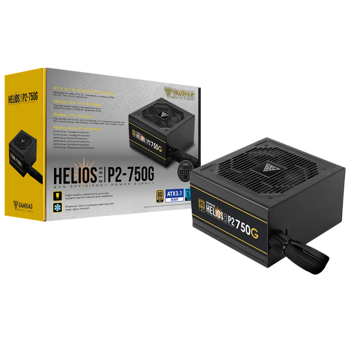 Alimentation électrique 750W GAMDIAS HELIOS P2-750G - photo 8
