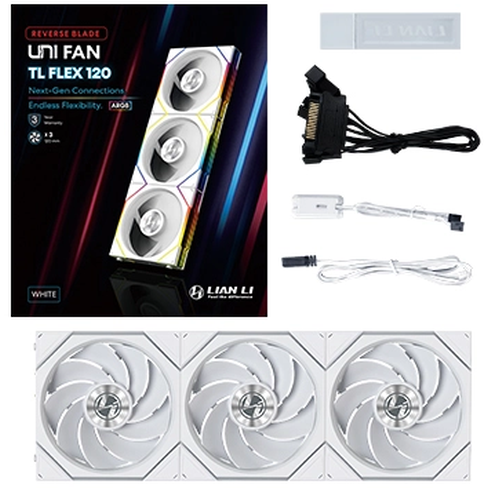 Ventilateur pour boîtier Lian Li UNI Fan TL Flex Reverse 120 White (3 pcs) - G9F.12RTL1F3W.00 - photo 9