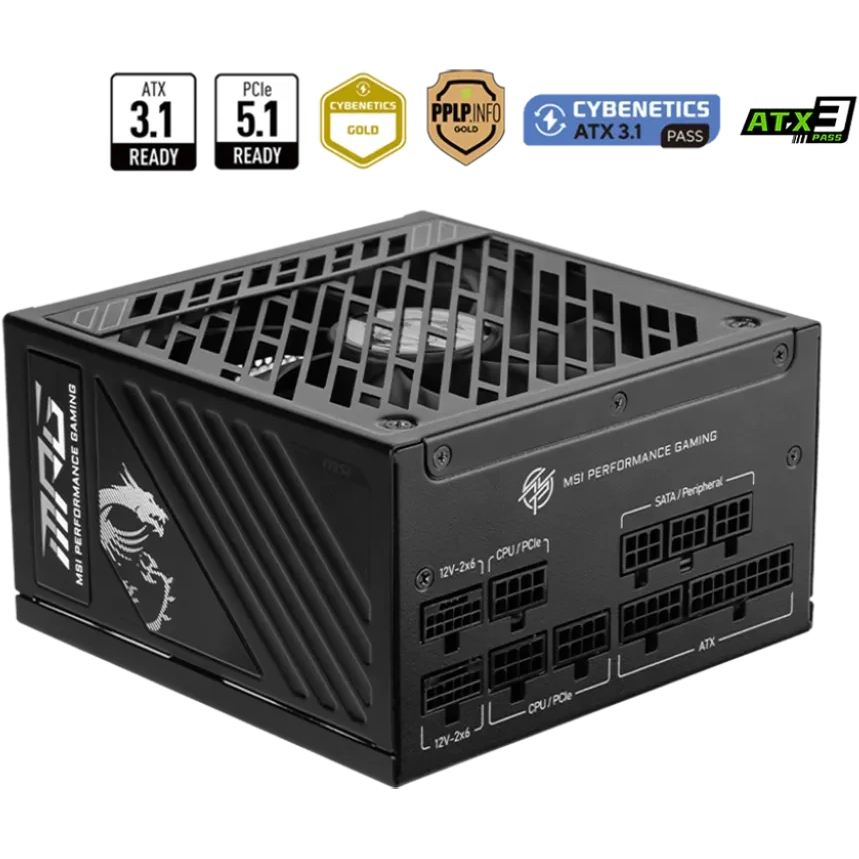 Power Supply 1000W MSI MPG A1000GS PCIE5 - 306-7ZPFY11-CE0 - photo 4