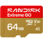 Carte mémoire 64GB MicroSD SanDisk Extreme GO (SDSQXGN-064G-GN6MN)