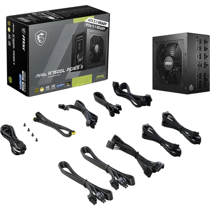 Power Supply 750W MSI MAG A750GL PCIE5 II - 306-7ZP8E11-CE0 - photo 5