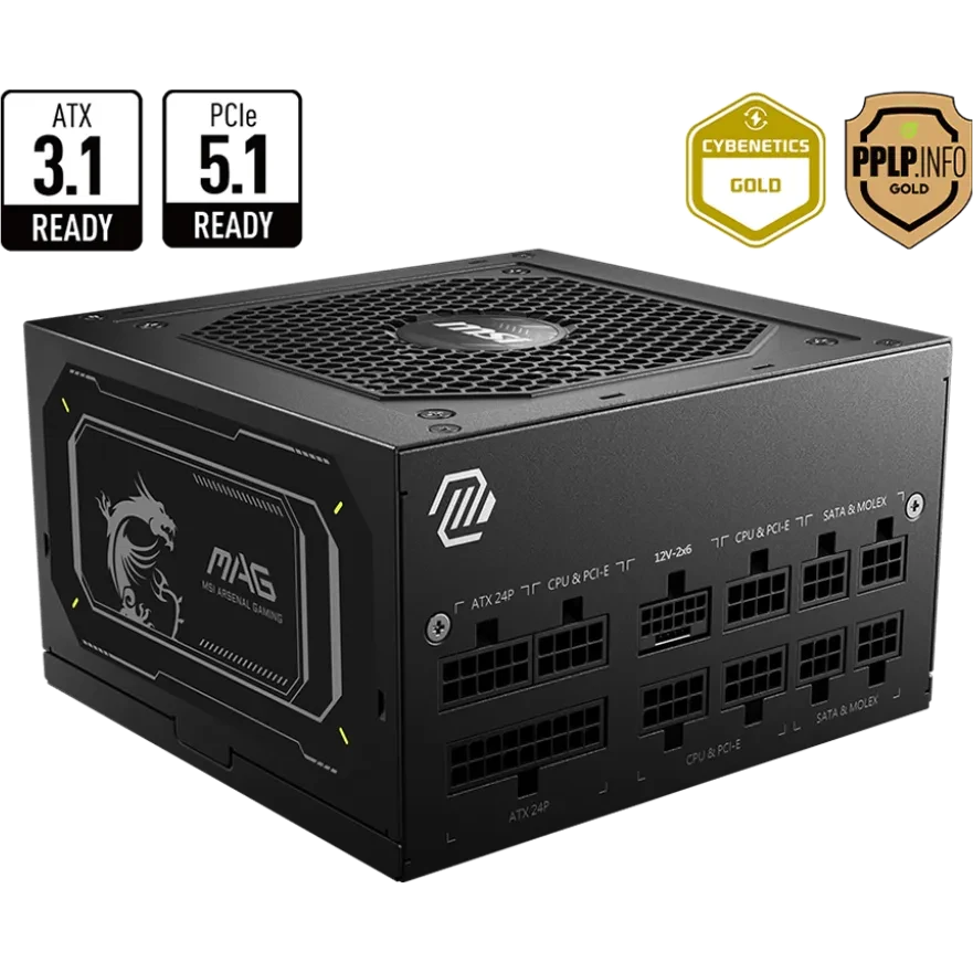 Power Supply 850W MSI MAG A850GL PCIE5 II - 306-7ZP8D11-CE0 - photo 2