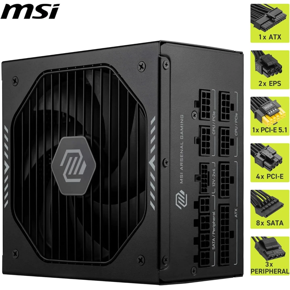Power Supply 850W MSI MAG A850GLS PCIE5 - 306-7ZPIY11-CE0 - photo 6