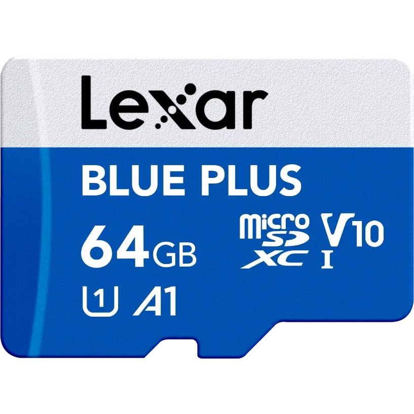 Carte mémoire 64GB MicroSD Lexar Blue Plus (LMSBLPL064G-BNANG)