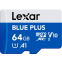 Carte mémoire 64GB MicroSD Lexar Blue Plus (LMSBLPL064G-BNANG)