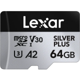 Carte mémoire 64GB MicroSD Lexar Silver Plus (LMSSIPL064G-BNANG)