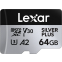 Carte mémoire 64GB MicroSD Lexar Silver Plus (LMSSIPL064G-BNANG)