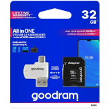 Carte mémoire 32GB MicroSD GOODRAM M1A4 All in One + SD adapter (M1A4-0320R12)