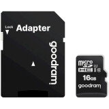 Carte mémoire 16GB MicroSD GOODRAM M1AA + SD adapter (M1AA-0160R12)