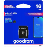 Carte mémoire 16GB MicroSD GOODRAM M1AA + SD adapter (M1AA-0160R12)