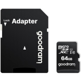 Carte mémoire 64GB MicroSD GOODRAM M1AA + SD adapter (M1AA-0640R12)