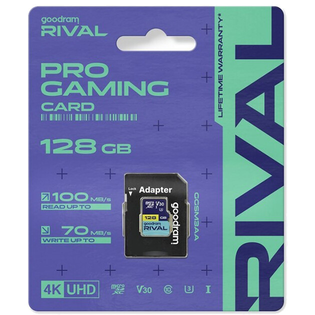 Carte mémoire 128GB MicroSD GOODRAM RIVAL M3AA + SD adapter (GGSM3AA-1280R12) - photo 2