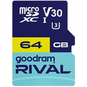 Carte mémoire 64GB MicroSD GOODRAM RIVAL M3AA + SD adapter (GGSM3AA-0640R12)
