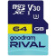 Carte mémoire 64GB MicroSD GOODRAM RIVAL M3AA + SD adapter (GGSM3AA-0640R12)