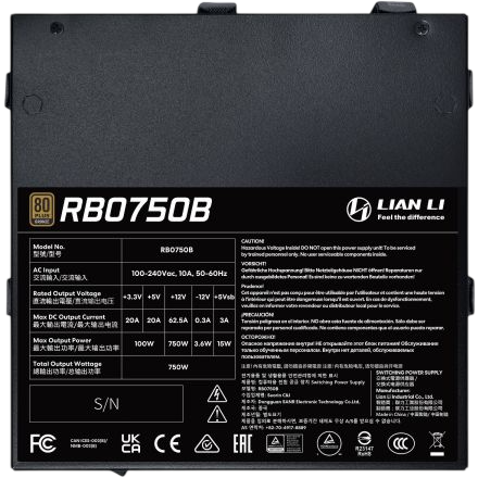 Alimentation électrique 750W Lian Li RB0750B Black - G9P.RB0750B.B000.EU - photo 5