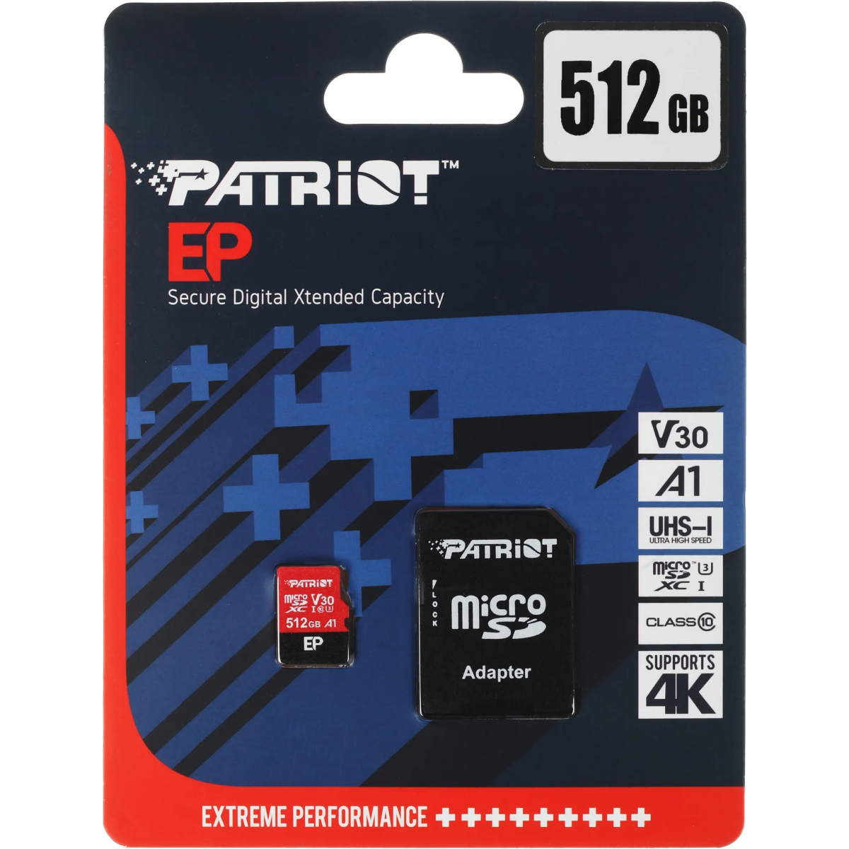 Carte mémoire 512GB MicroSD Patriot EP + SD adapter (PEF512GEP31MCX) - photo 2