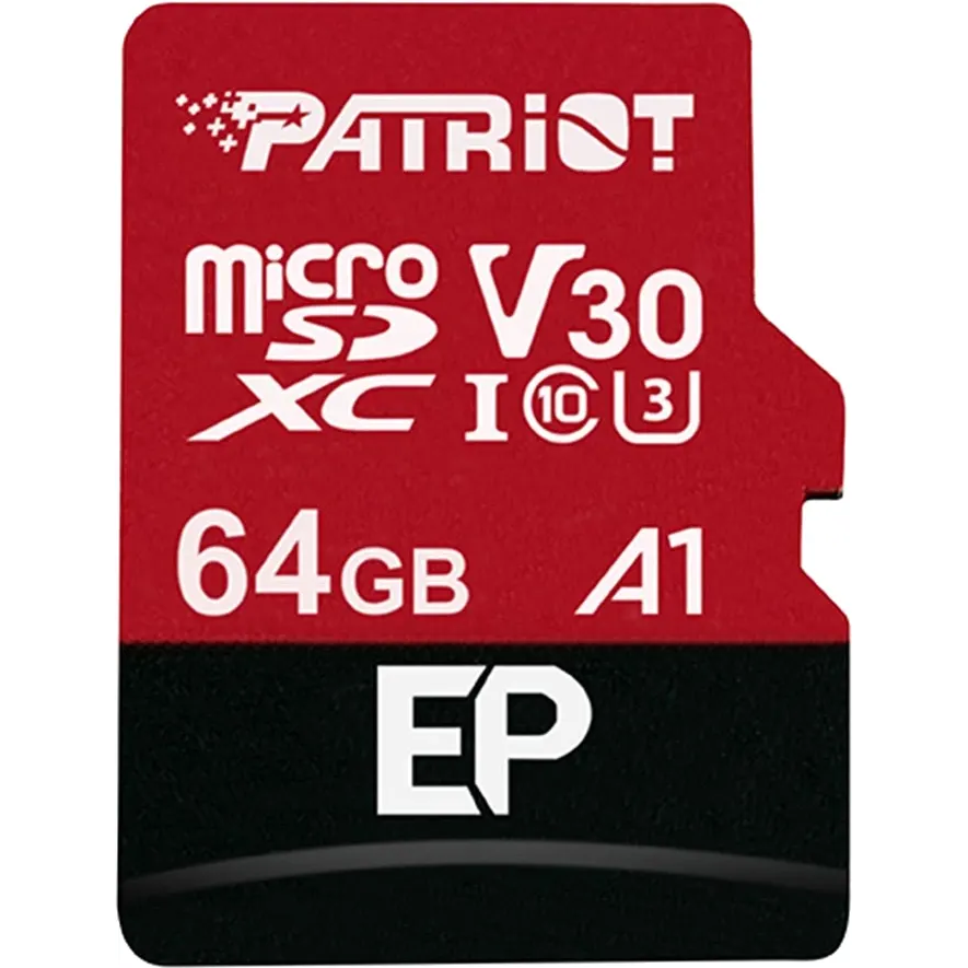 Carte mémoire 64GB MicroSD Patriot EP + SD adapter (PEF64GEP31MCX)