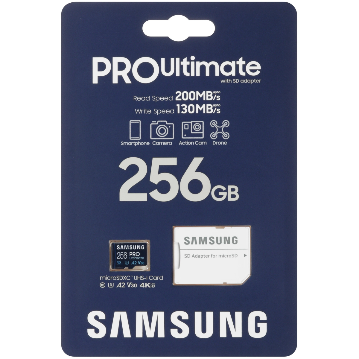 Carte mémoire 256GB MicroSD Samsung PRO Ultimate + SD adapter (MB-MY256SA)