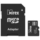 Atmiņas kartes 16Gb MicroSD Mirex + SD adapter (13613-ADTMSD16)