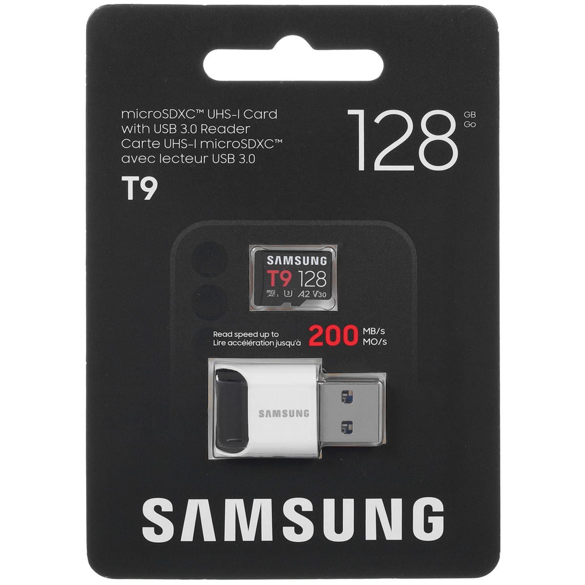 Carte mémoire 128GB MicroSD Samsung T9 + USB adapter (MB-MH128TB) - photo 2