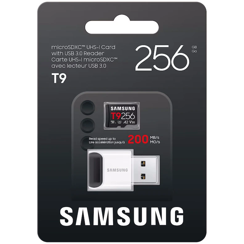 Carte mémoire 256GB MicroSD Samsung T9 + USB adapter (MB-MH256TB) - photo 2