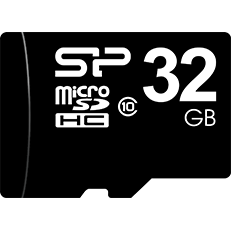 Carte mémoire 32GB MicroSD Silicon Power + SD adapter (SP032GBSTH010V10SP)