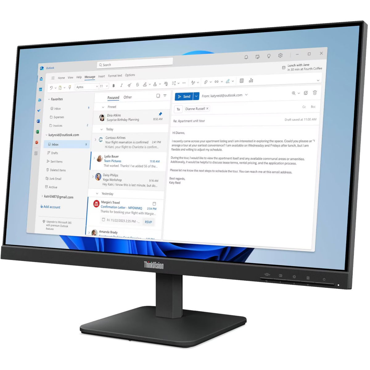 Écran Lenovo 24" ThinkVision S24-4e (64B5KAT1EU) - photo 2
