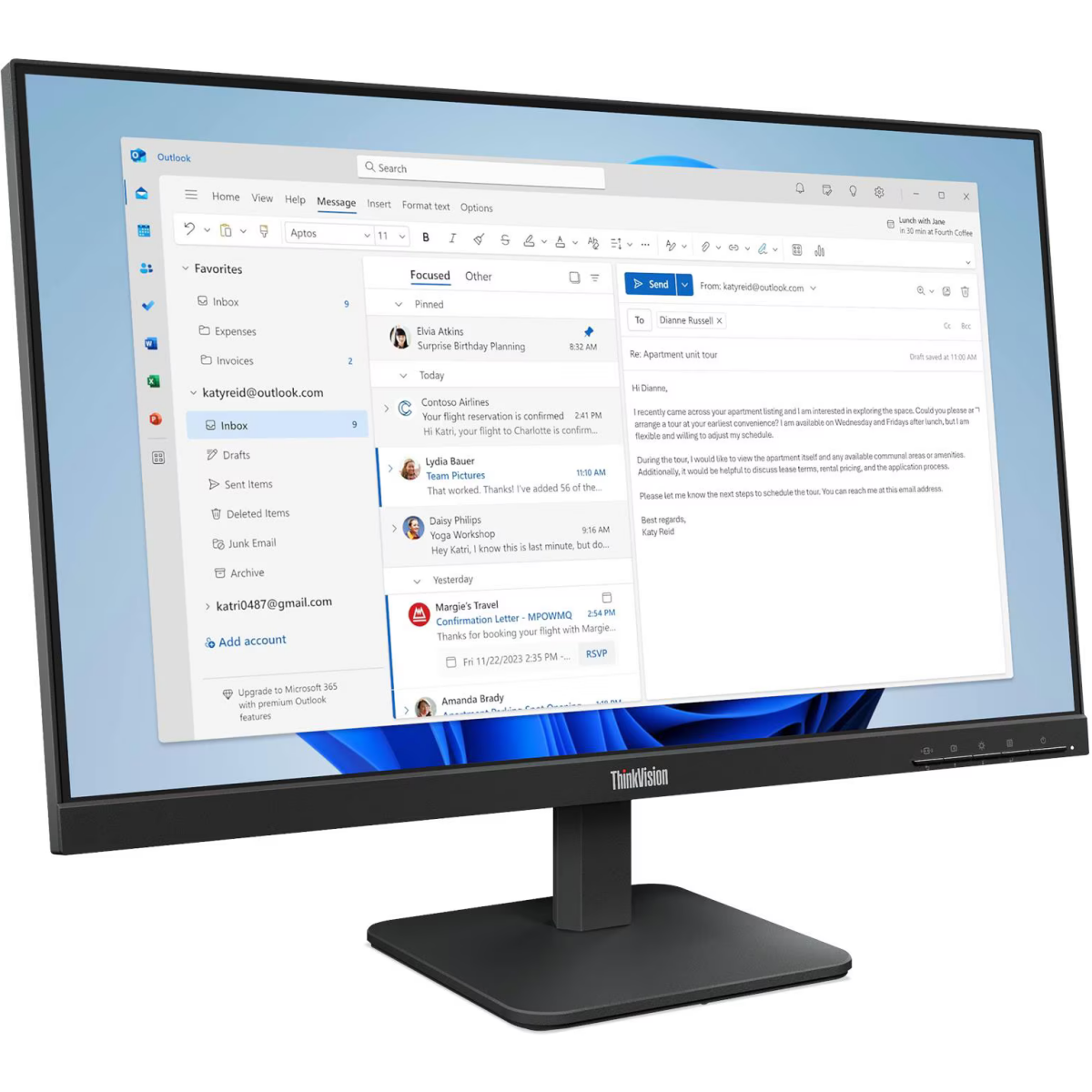 Écran Lenovo 24" ThinkVision S24-4e (64B5KAT1EU) - photo 3