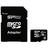 Carte mémoire 16GB MicroSD Silicon Power Elite + SD adapter (SP016GBSTHBU1V10SP)