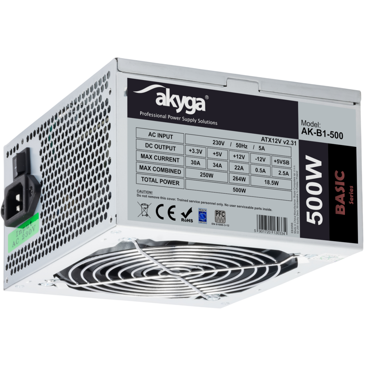 Power Supply 500W Akyga Basic AK-B1-500 - photo 2