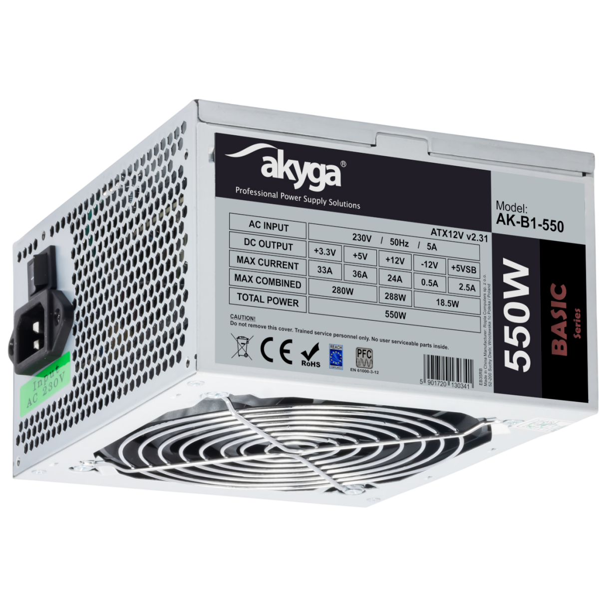 Power Supply 550W Akyga Basic AK-B1-550 - photo 2