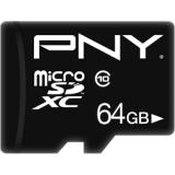 Carte mémoire 64GB MicroSD PNY Performance Plus + SD adapter (P-SDU64G10PPL-GE)