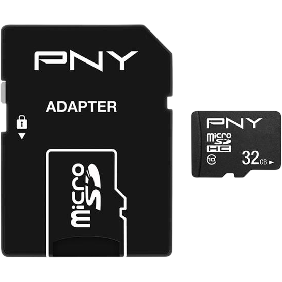 Carte mémoire 32GB MicroSD PNY Performance Plus + SD adapter (P-SDU32G10PPL-GE)