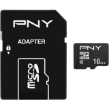 Carte mémoire 16GB MicroSD PNY Performance Plus + SD adapter (P-SDU16G10PPL-GE)