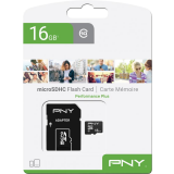 Carte mémoire 16GB MicroSD PNY Performance Plus + SD adapter (P-SDU16G10PPL-GE)