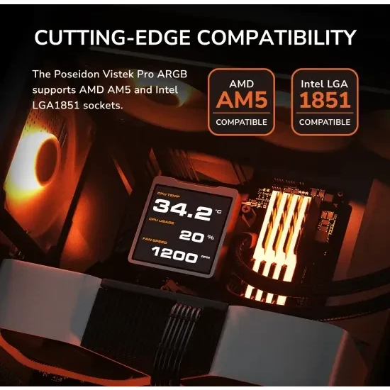 Système de refroidissement liquide Cougar Poseidon Vistek Pro ARGB 360 Black - CGR-PSDVPRGB-B-360 - photo 6