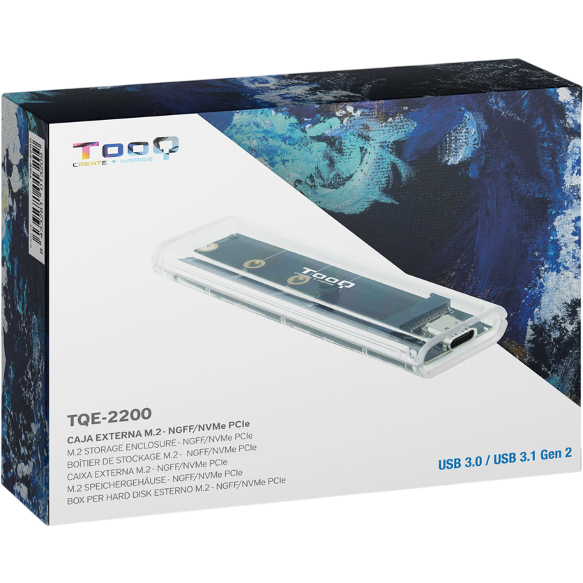 Boîtier externe pour SSD M.2 TooQ TQE-2200 Transparent - photo 5