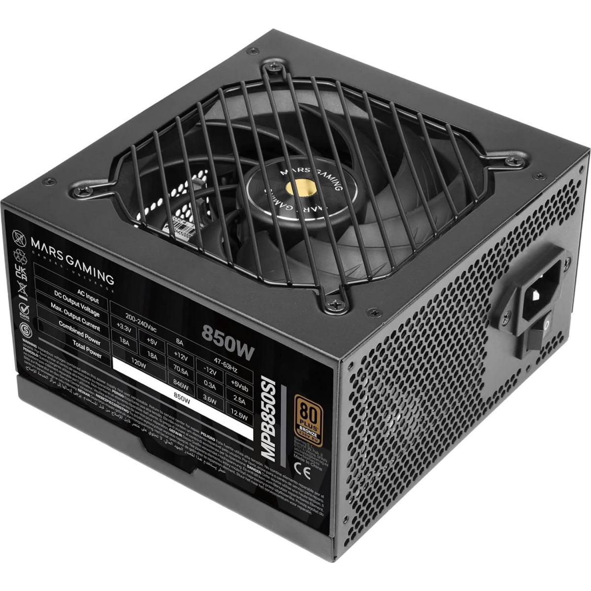 Power Supply 850W Mars Gaming MPB850SI