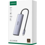 Station daccueil pour ordinateur UGREEN Port Hub 6-in-1 USB-C Grey (CM511) (35999)