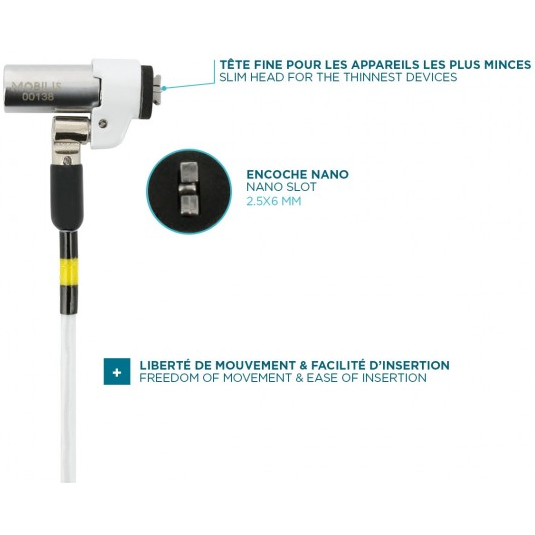 Cloison pour ordinateur portable Mobilis Nano Slim Rotating security Lock MK (001329) - photo 2