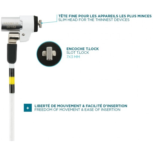 Cadenas pour ordinateur portable Mobilis T Lock Slim Rotating security - 001326 - photo 2