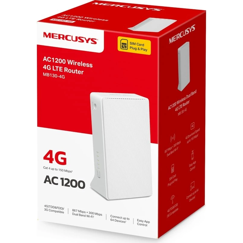 Wi-Fi Router (Router) Mercusys MB130-4G - photo 3