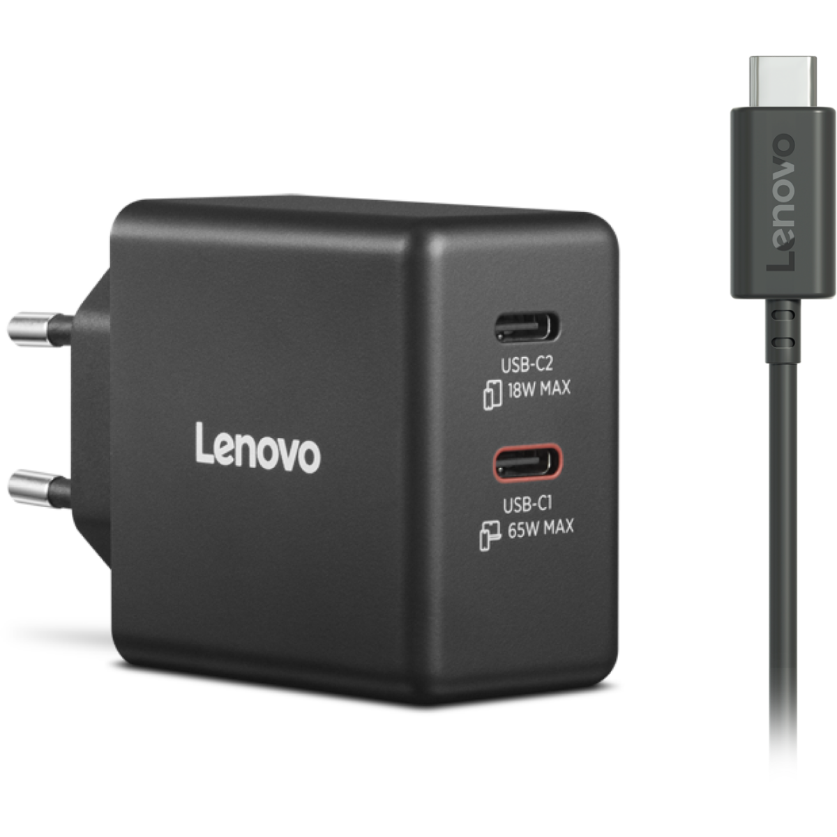Laptop Power Supply Lenovo Dual USB-C 65W GaN Charger - G0A6065BEU - photo 4